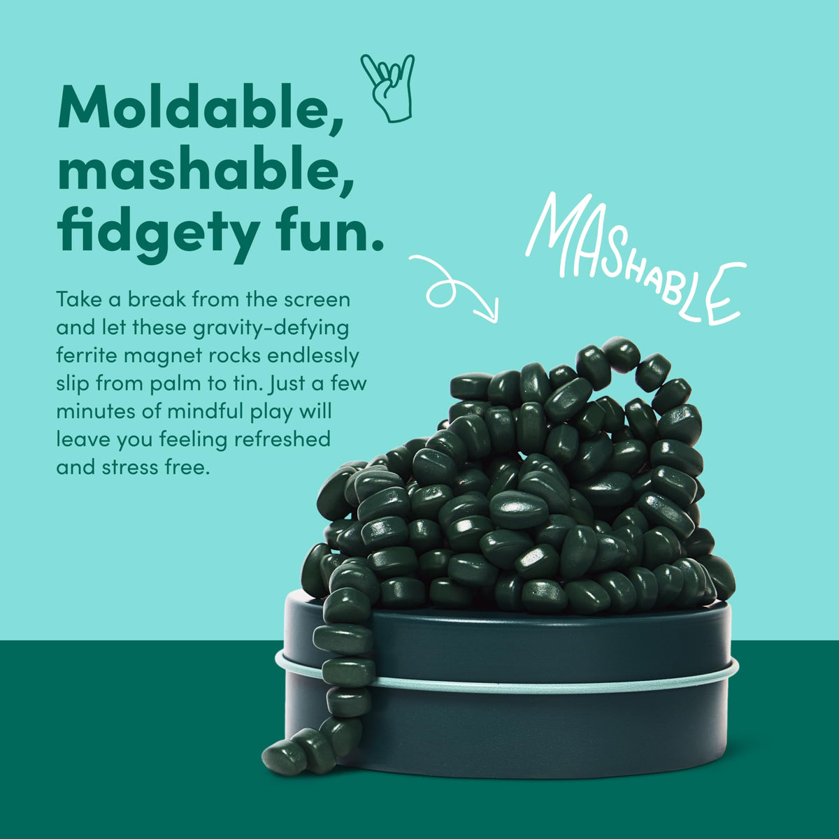 Speks Crags desk tin emphasizes durable, mess-free fidget play