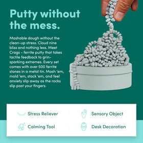 Speks Crags sleek metal tin desk toy enhances workspace style.