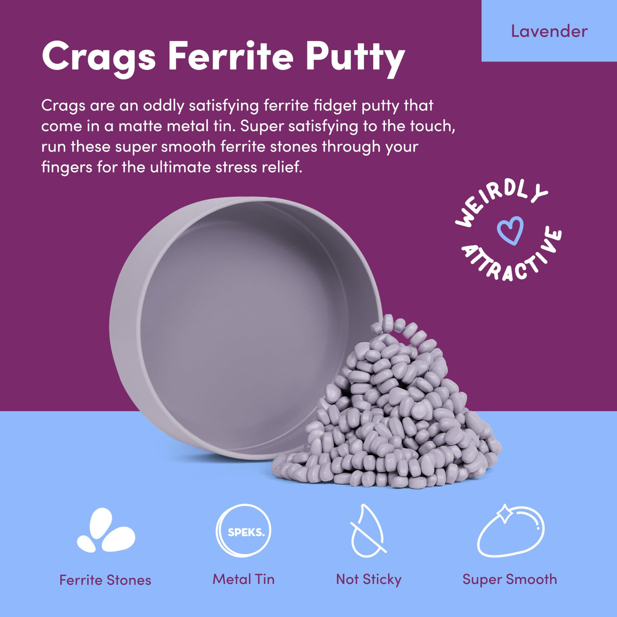 Speks Crags ferrite stones closeup reveals tactile ferrite textures for mindful play.