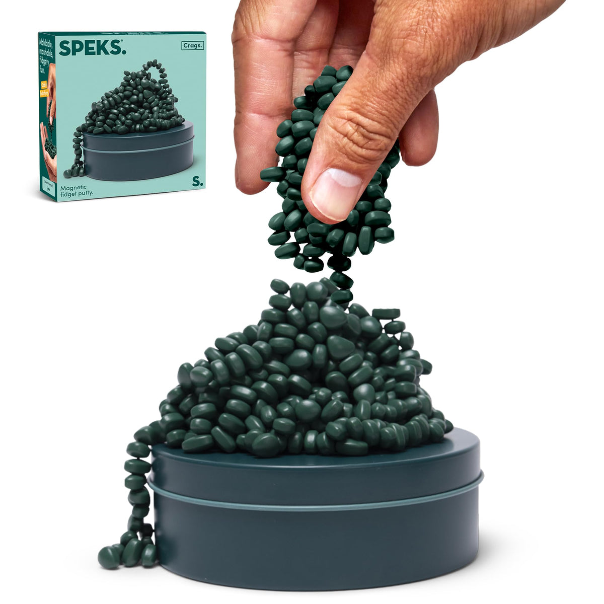 Speks Crags ferrite stones in tin offer portable tactile play for focus