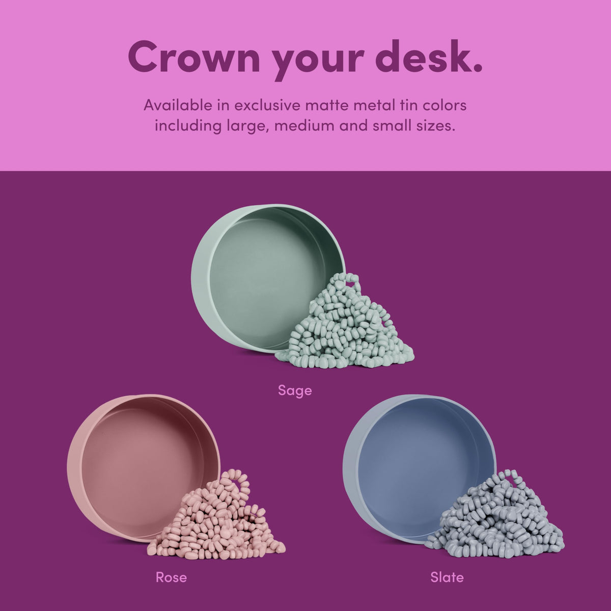 Matte Rose Speks Crags color accents a calm workspace.