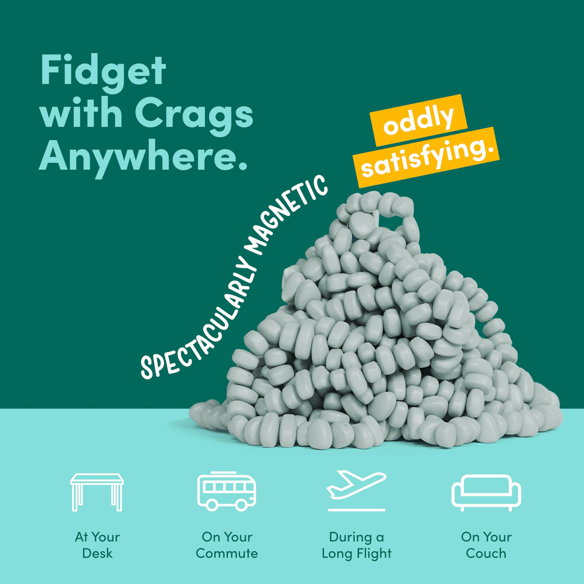 Speks Crags mess-free fidget stones keep your workspace clean.