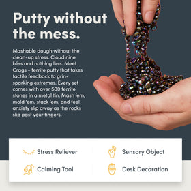 Speks Crags vibrant stones as a colorful desk toy for visual stimulation.