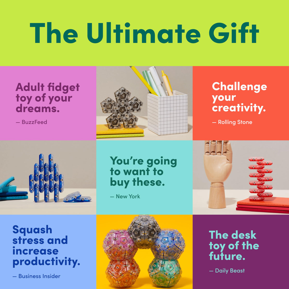Speks Geode gift-pack display showcases versatile desk companion for gifting.