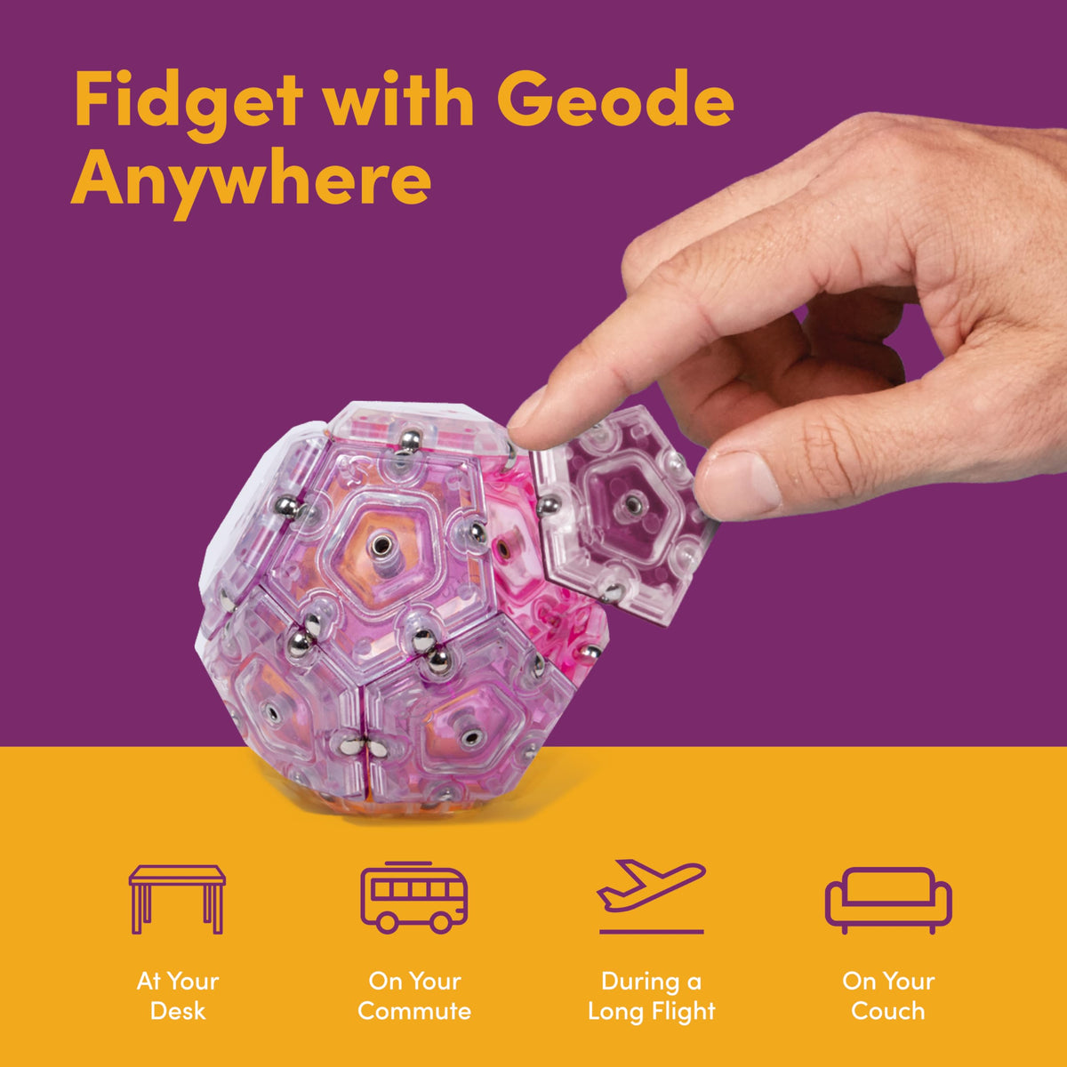 Speks Geode gift-ready box presented as a desk gift.
