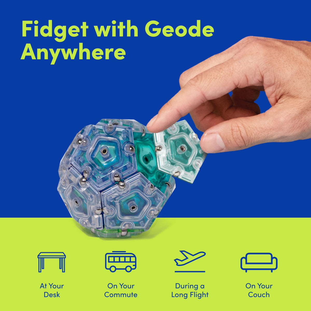 Speks Geode desk setup adds a modern, tactile focal point to your workspace.