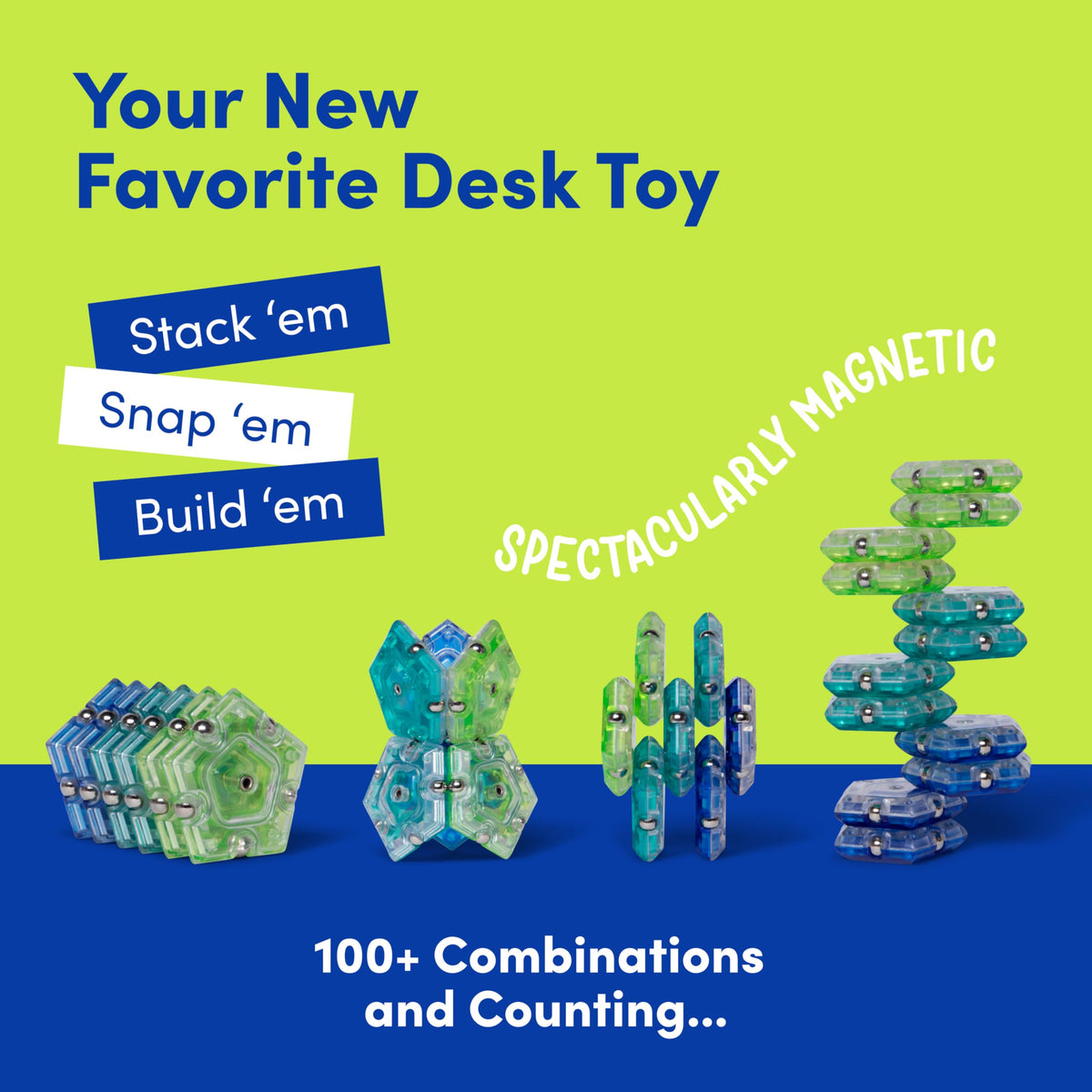 Speks Geode snap-and-click magnets provide satisfying tactile feedback during quick resets.