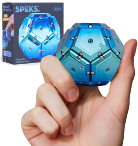 Speks Geode magnetic pieces in close-up for focused tactile play and stress relief.