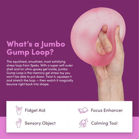 Speks Gump Jumbo Loop close view shows soft TPR and memory gel for stress relief.