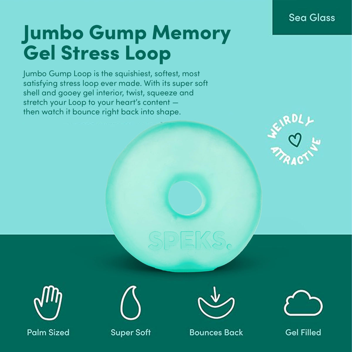 Speks Gump Jumbo Loop memory gel detail showing squishy texture.