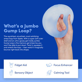 Speks Gump Jumbo Loop soft TPR shell demonstrates durability during frequent squeezing.