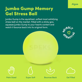 Speks Jumbo Gump stress ball luxury gel filling provides smooth squish and comfortable use.