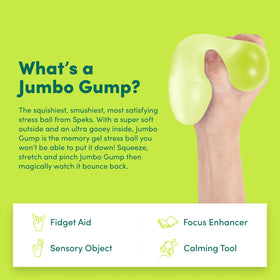 Speks Jumbo Gump stress ball reveals maltose filling for steady squeeze.