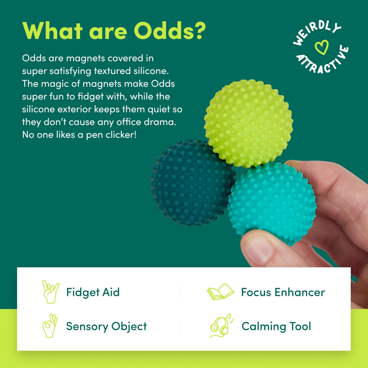 Speks Odds four shapes provide diverse textures for calm desk decompression.
