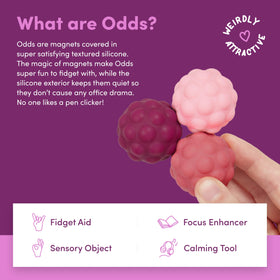 Speks Odds four shapes provide varied textures for tactile stimulation at your desk.