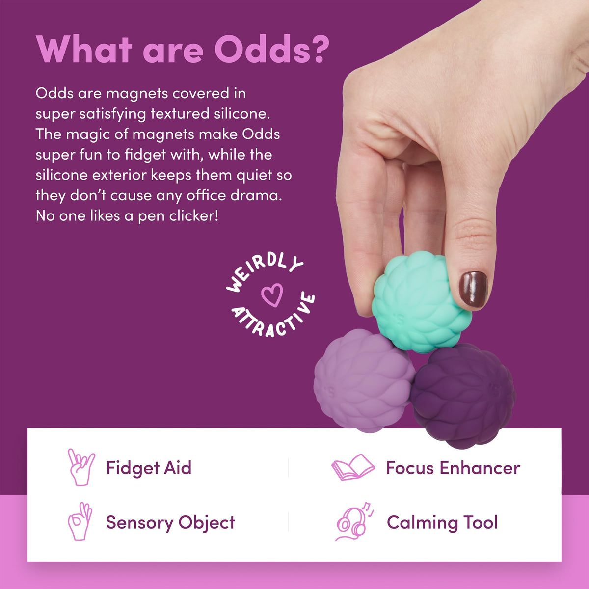 Speks Odds magnetic core enables creative stacking and tricks during breaks.