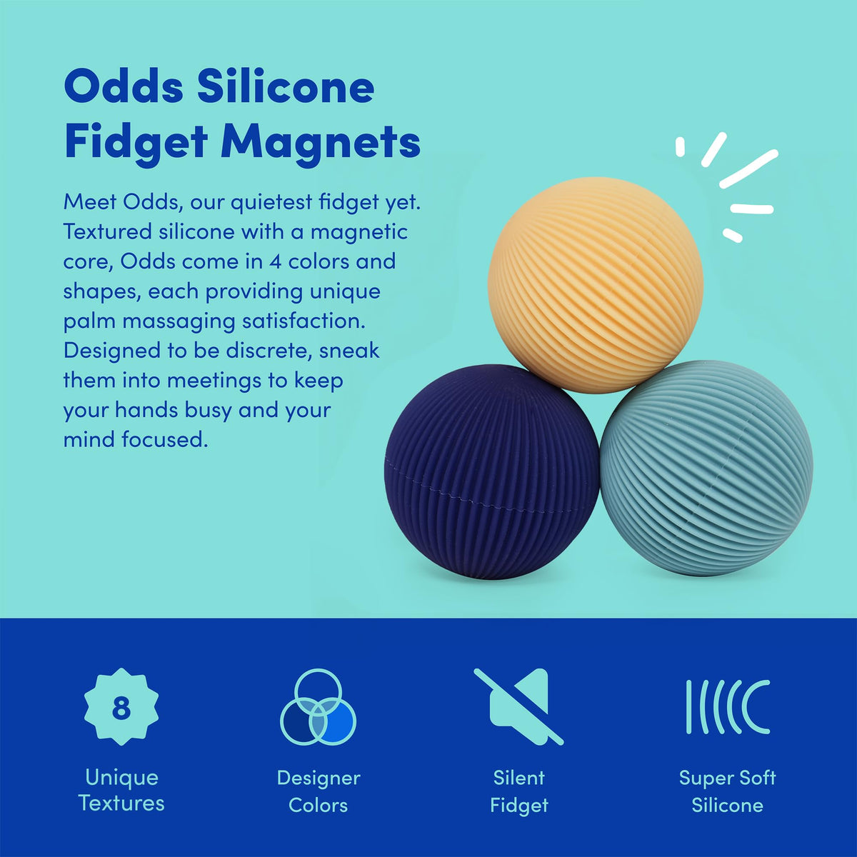 Speks Odds blue lines side view showing textured silicone for tactile focus