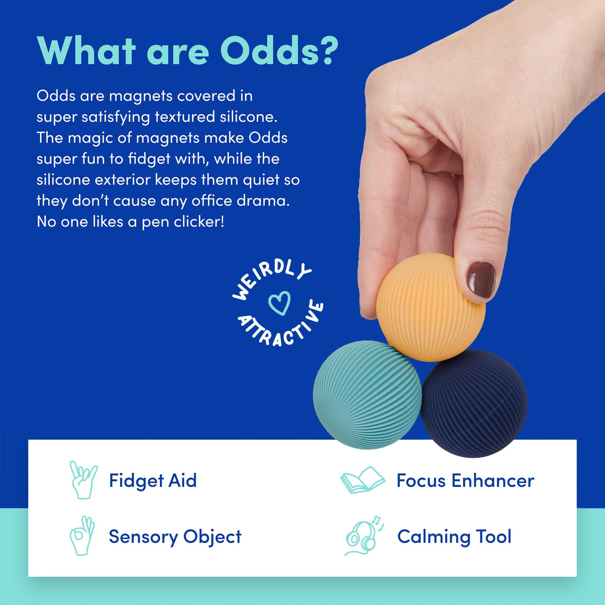 Speks Odds fidget magnets stacked demonstrating creative magnetic play and focus