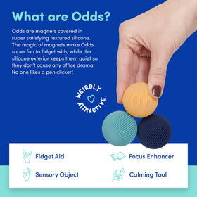 Speks Odds fidget magnets stacked demonstrating creative magnetic play and focus