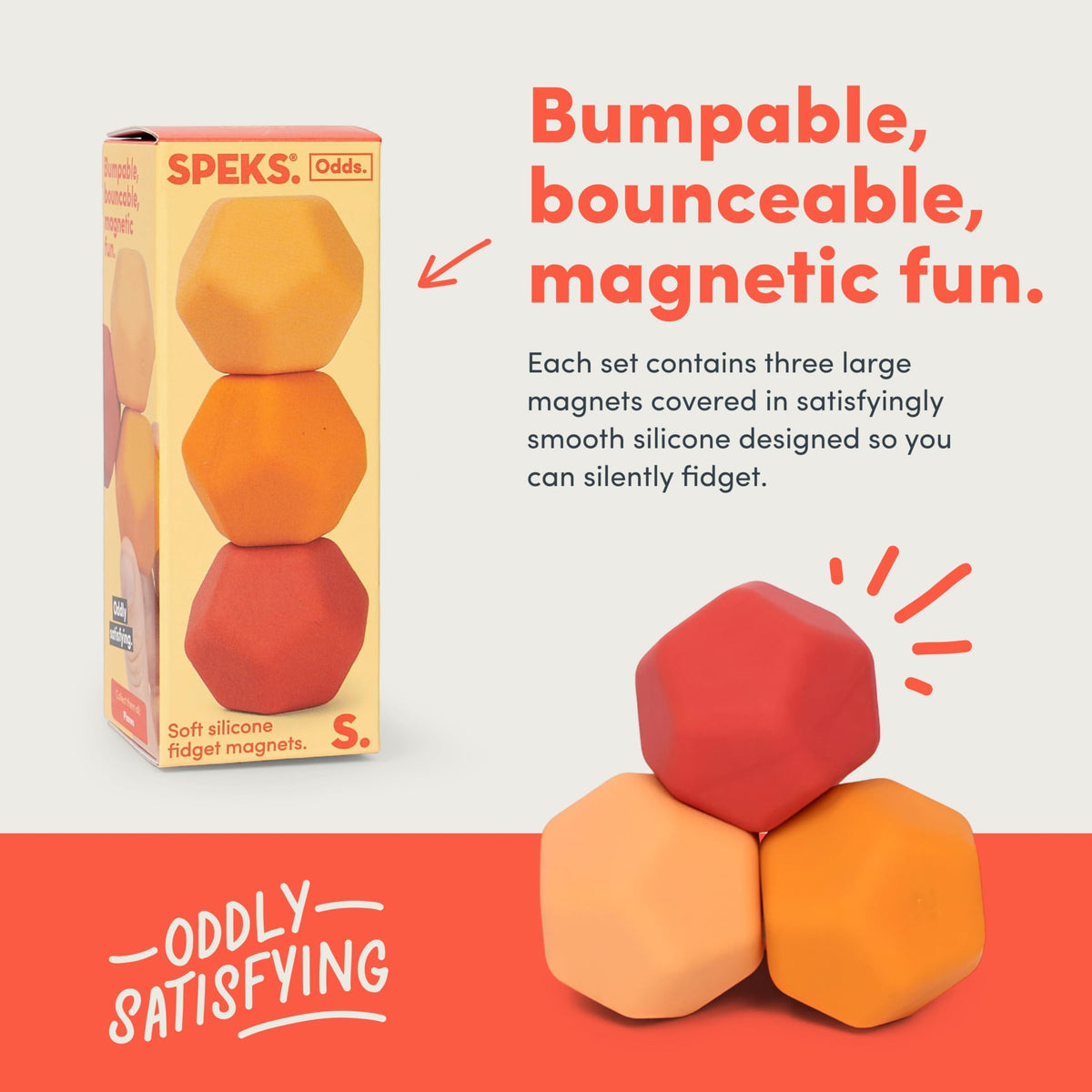 Speks Odds orange ball stacked, durable texture for satisfying sensory play