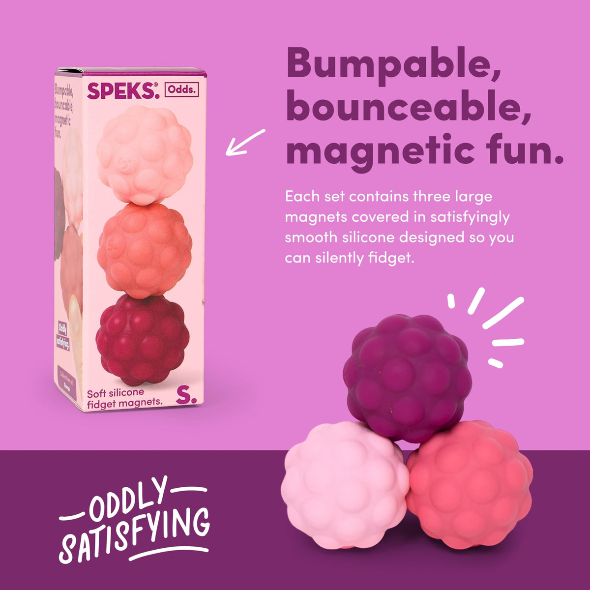 Speks Odds textured spheres offer palm massage and stress-relief in any setting.