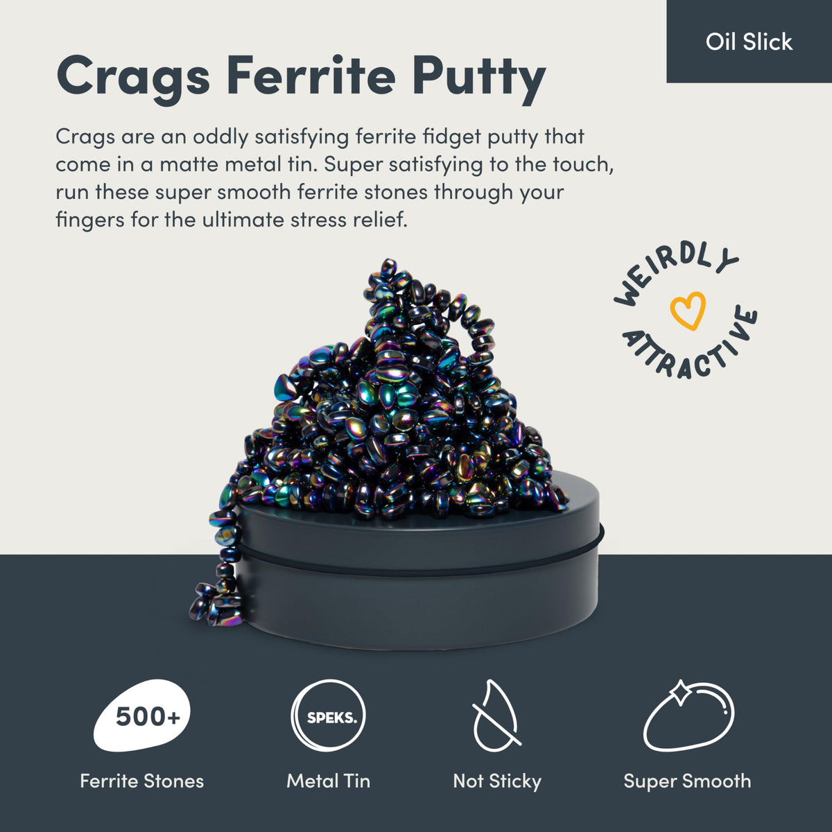 Speks Original Crags ferrite putty in metal tin for durable, mess-free play.