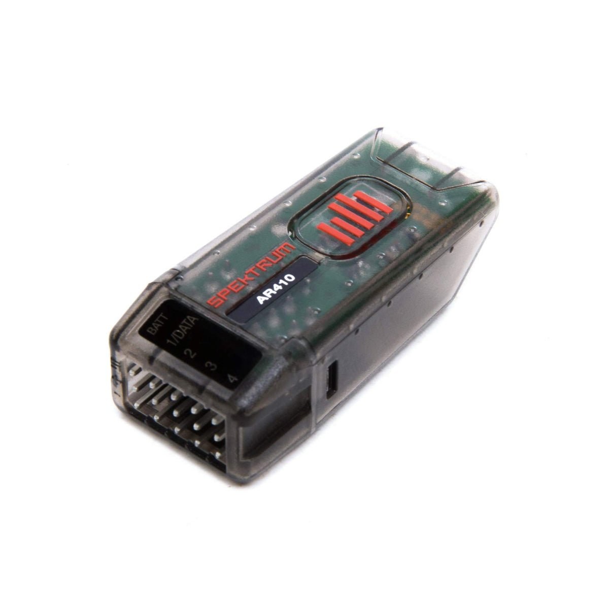 Spektrum AR410's end-pin design in a lightweight hard-case simplifies installation.