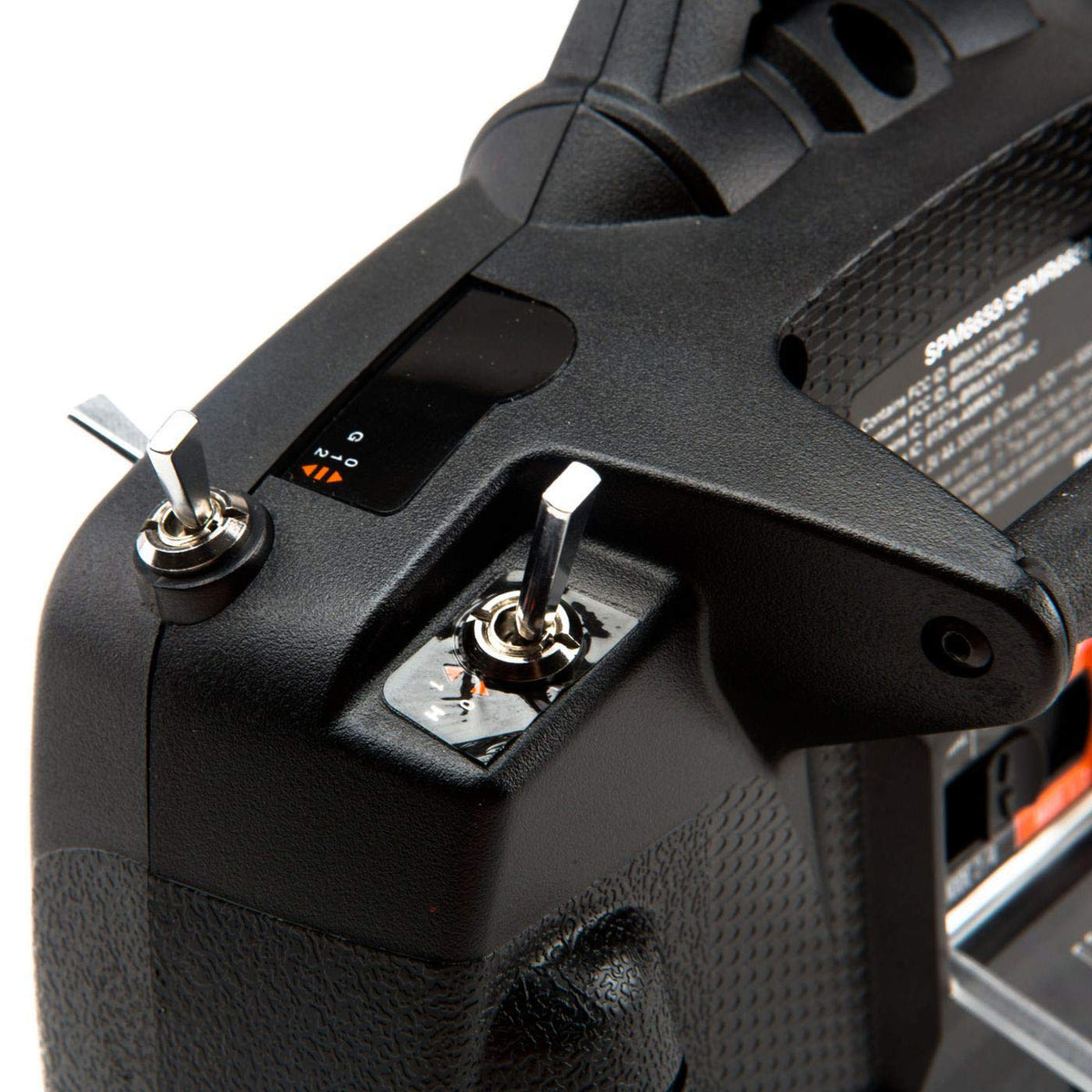 Spektrum DX6e gimbal slider enables fast spring configuration adjustments.