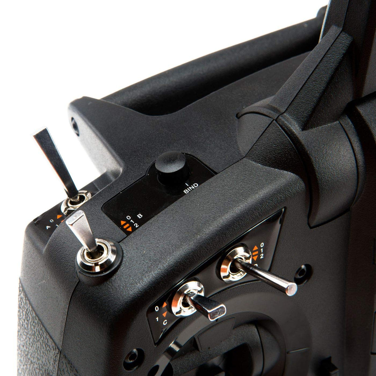 Spektrum DX6e telemetry ports ready for sensors and compatible receivers.