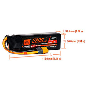 Spektrum G2 30C LiPo with heat-dissipation plates, enhanced protection during landings.