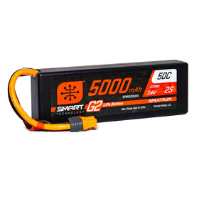 Spektrum G2 50C LiPo battery front view shows compact hard case design for high-performance RC.