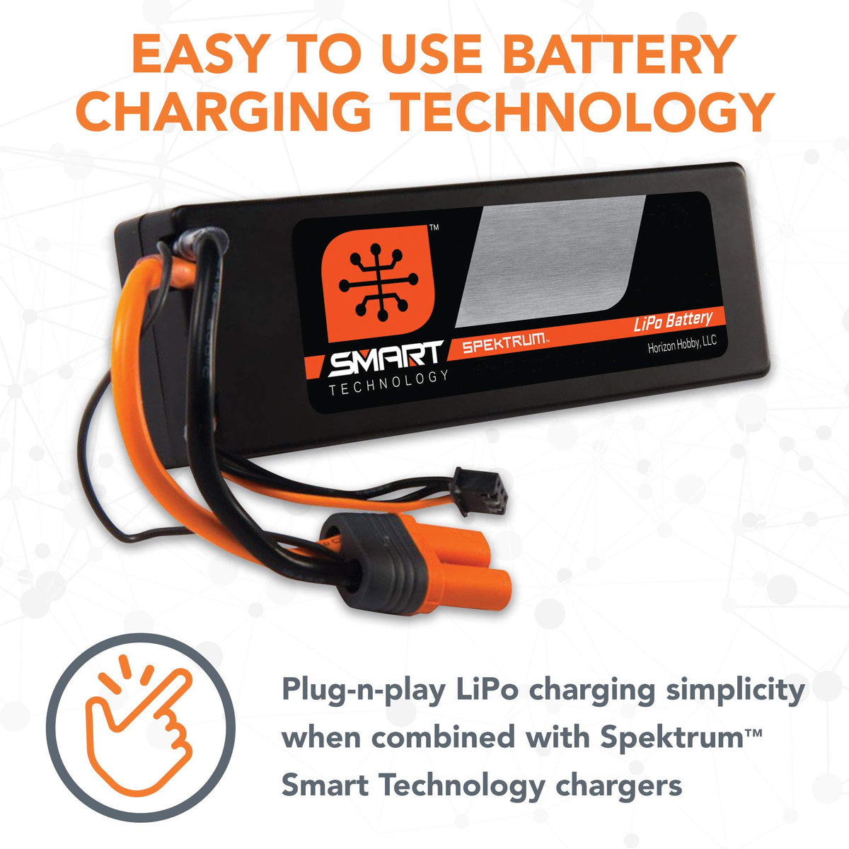 Spektrum hardcase LiPo 5000mAh 7.4V 2S 50C delivering reliable power and protection.