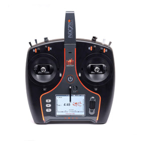 Spektrum NX7e+ Black Edition front view with ergonomic grip for comfortable control.