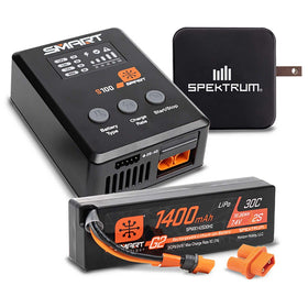 Spektrum Smart 1400mAh 2S IC2 battery with smart data tracking for optimized charging