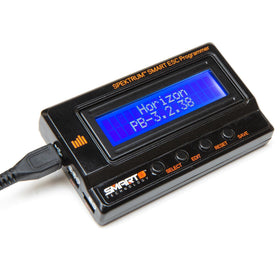 Spektrum Smart ESC Programmer packaging shot highlighting its compact, portable design.