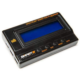 Spektrum Smart ESC Programmer with USB cable for easy PC updates and parameter adjustments.