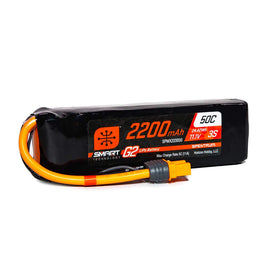 Spektrum Smart G2 50C battery top view for high-performance RC power.