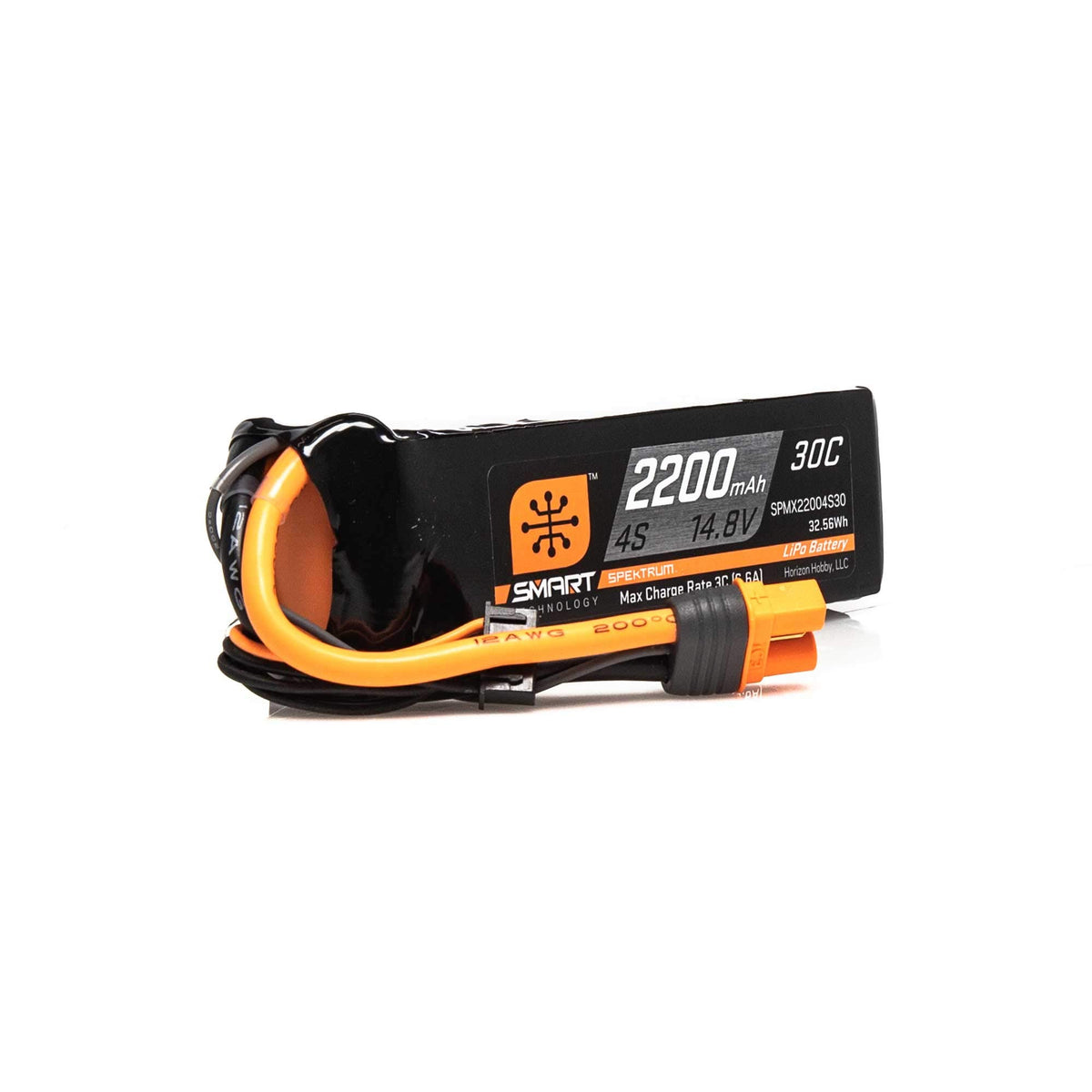 Spektrum Smart RC battery pack front view for reliable power on the field.