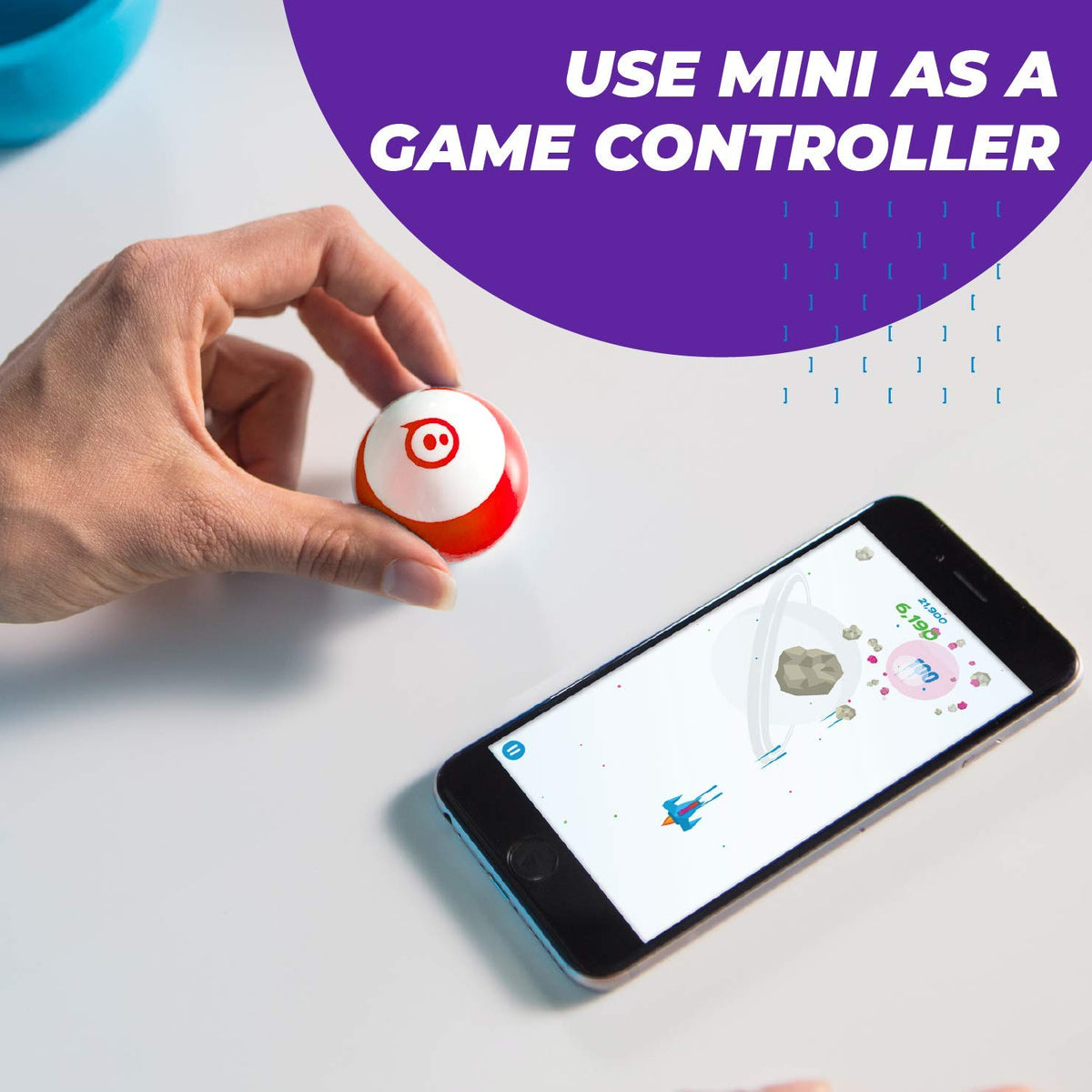 Sphero Mini Green joystick drive mode enables beginner-friendly tabletop control.