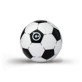 Sphero Mini Soccer ball shown at ping-pong size for portable coding fun.