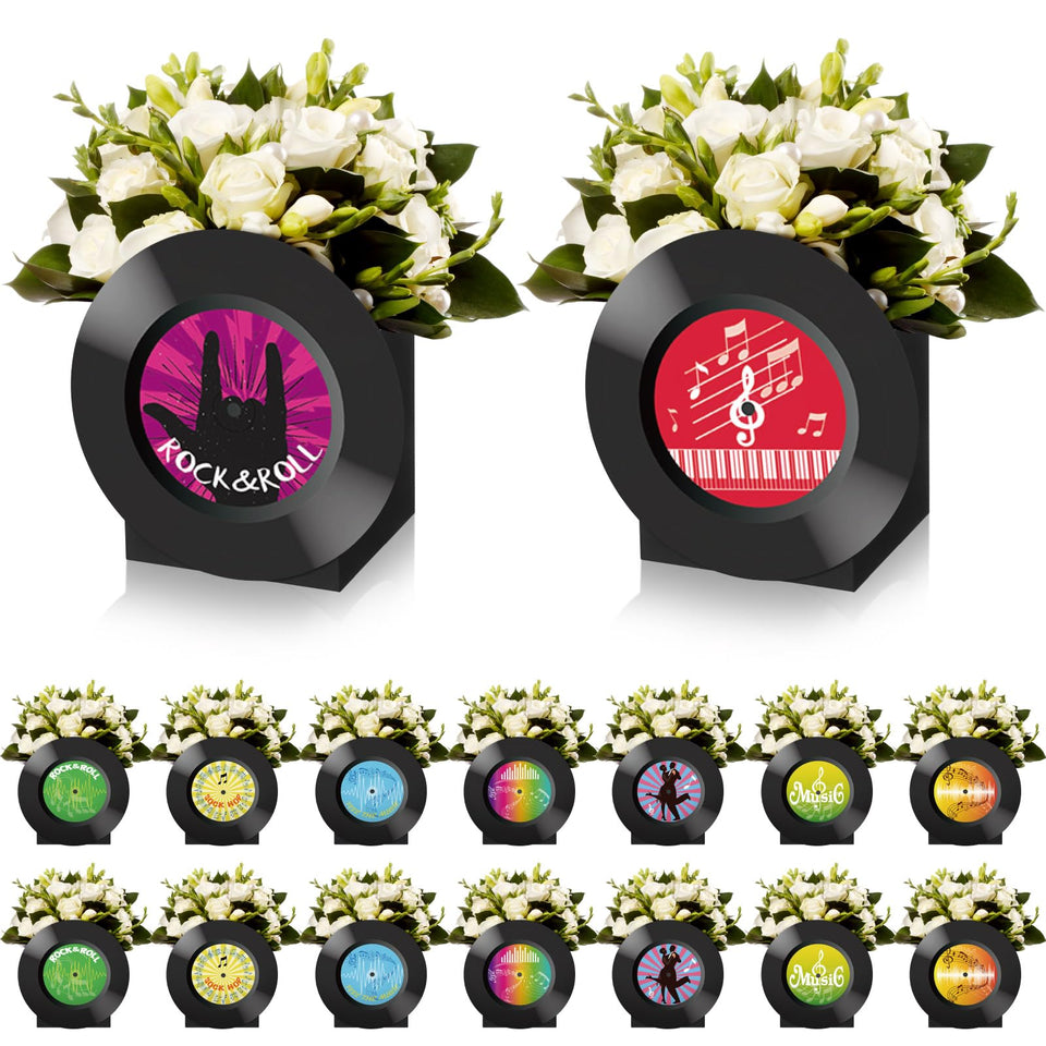Spiareal 18-set 50s vinyl record centerpiece, ideal for retro party table decor.