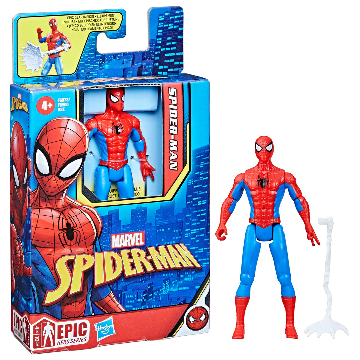 Spider-Man compact 4-inch action figure fits playtime and travel.