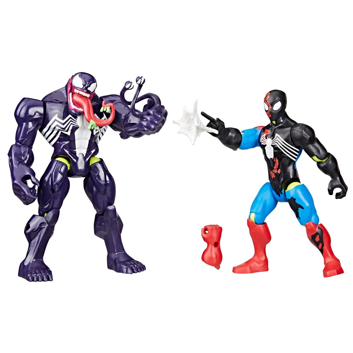 Spider-Man MixMashers Venom vs Venomized two-pack for endless mashups and creative battles.