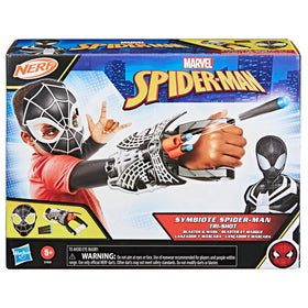 Spider-Man Symbiote mask with stretchy back strap for comfortable cosplay.