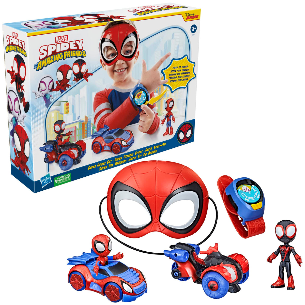 Spidey and his Amazing Friends ages 3 and up design for safe play.