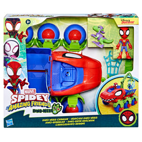 Spidey figure and dino-webs-crawler details with 4-inch figure