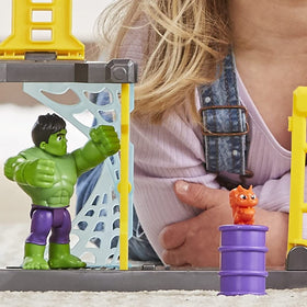 Spidey and His Amazing Friends Hulk action figure anchors interactive adventures.