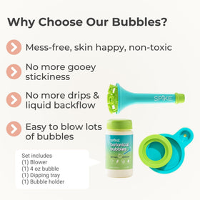 SPIKE dipping tray Aqua illustrating easy access and spill-free bubble sessions.