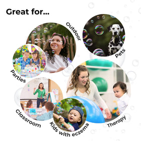 Innobaby botanical bubble solution pour bottle showing ready-to-use formula.