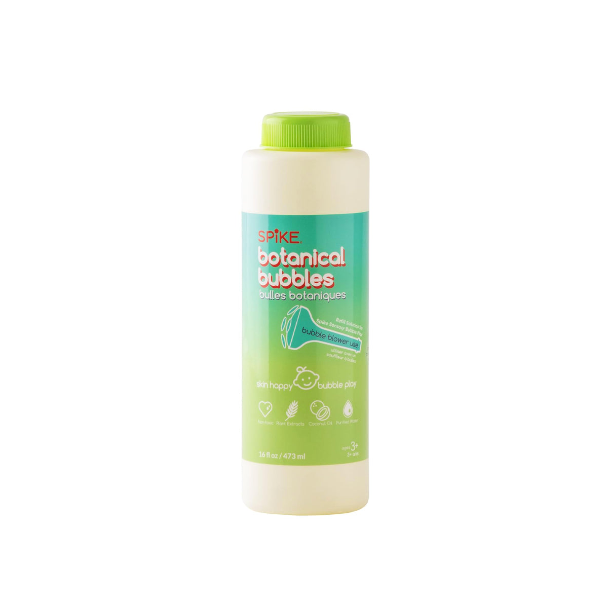 SPIKE Innobaby bubble solution refill bottle in packaging for mess-free play.